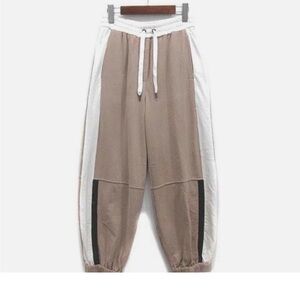 NWT Brunello Cucinelli Tan /White Track Pants size m
